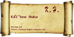 Kühne Huba névjegykártya